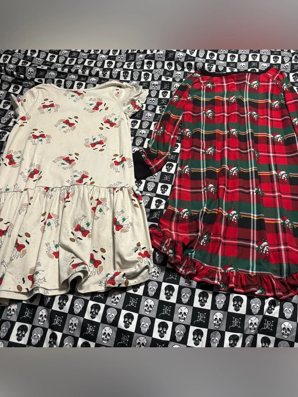 Girls Christmas Nightgown Pajama Bundle Plaid Buc-ee’s and Reindeer